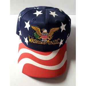 Washington DC Eagle Hat Cap Stars Stripes Snapback Navy Blue Red White
